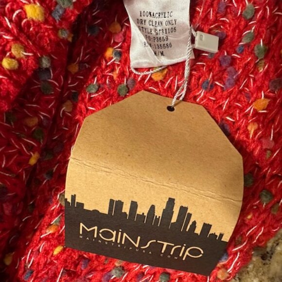 Red Open Back Twisted Boat Neck Red Sweater - Picture 8 of 10